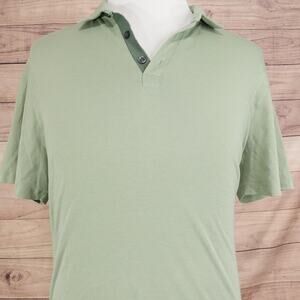 Robert Barakett Polo Shirt Mens XL Green Solid 100% Pima Cotton Casual Knit Golf